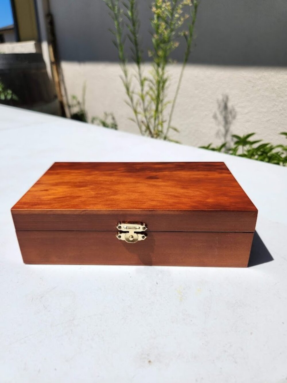 NEW Premium Wooden Storage Keepsake Box Chest Polished with clasp closure